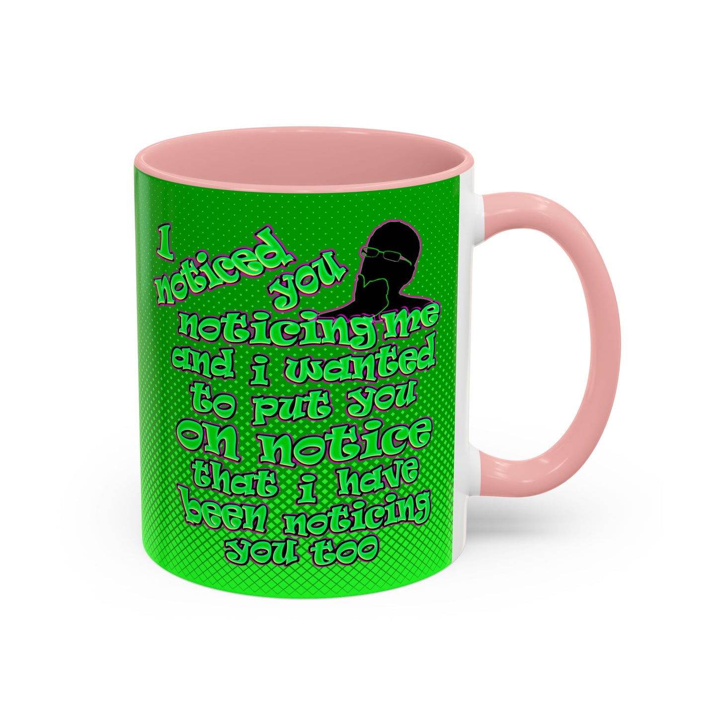 noticed you noticing - Accent Mug (logo green)