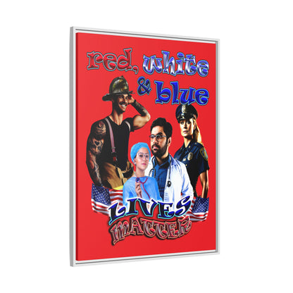 rw&b lives matter - framed canvas art (red)