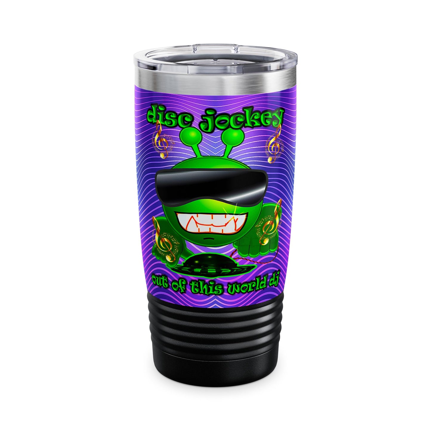 disc jockey - Ringneck Tumbler, 20oz (purple wave)