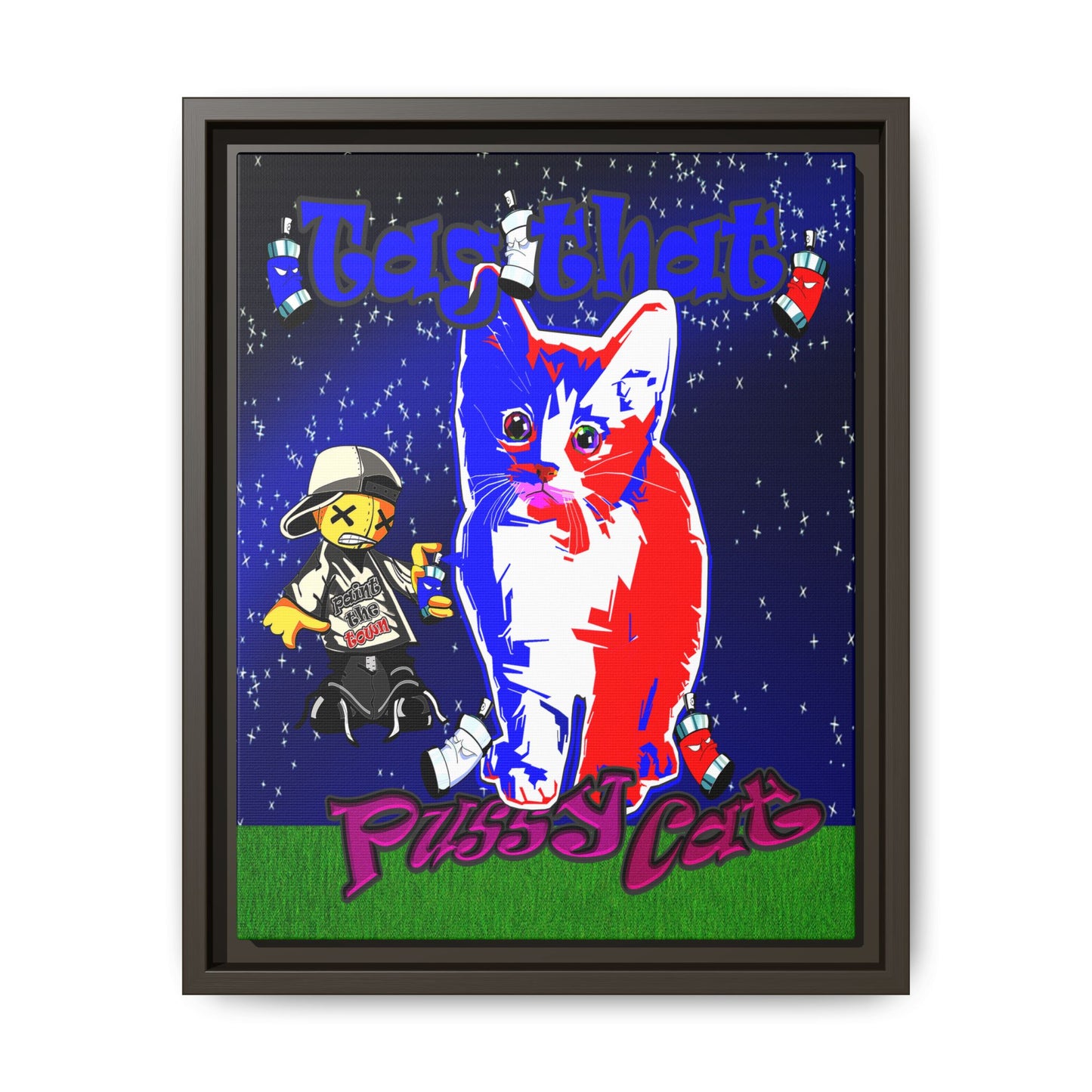 tag that - framed canvas art ('snoops' background)