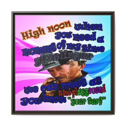high noon - framed canvas art (light blue-pink wave)