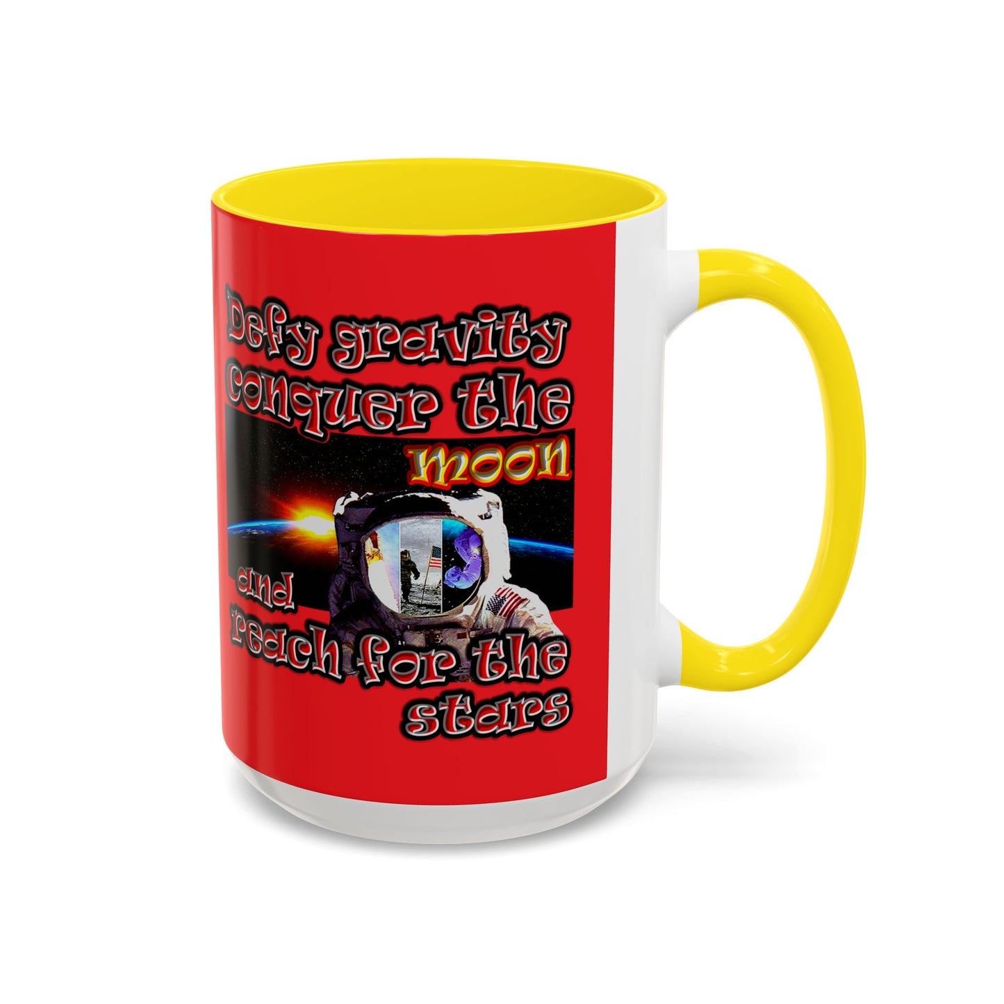defy conquer reach - Accent Mug (red)