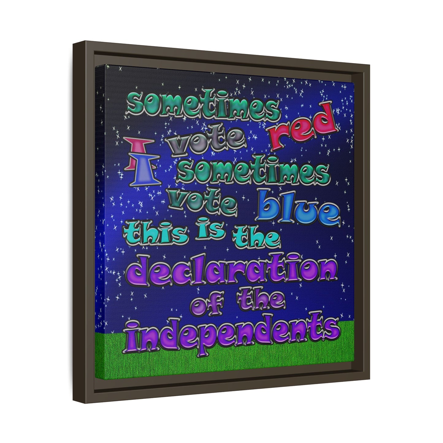 declaration of the independents - framed canvas art ('snoops' background)