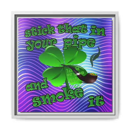 stick that in your pipe and smoke it - framed canvas art (purple wave)