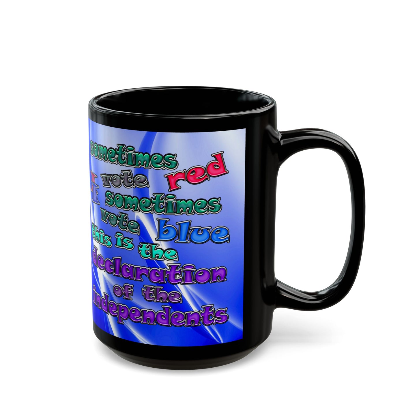 declaration of the independents - Black Mug (blue-white wave)