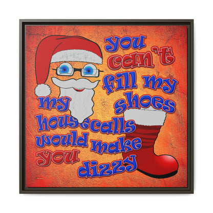 santa's shoes - framed canvas art (burnt orange)