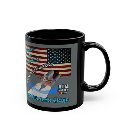 shoot for the stars - Black Mug (dark grey)