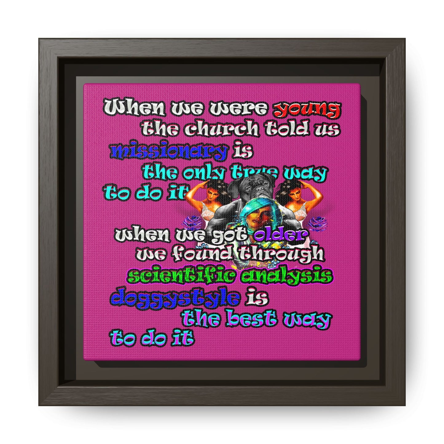 doggystyle - framed canvas art (pink)
