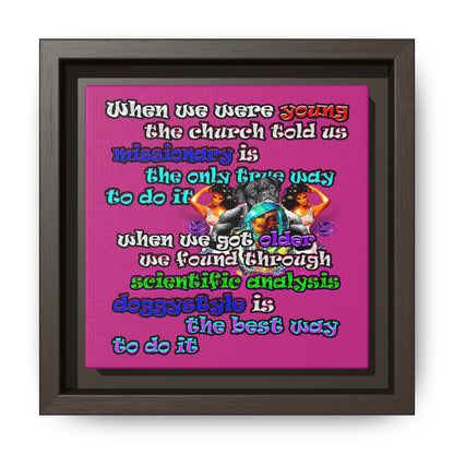 doggystyle - framed canvas art (pink)