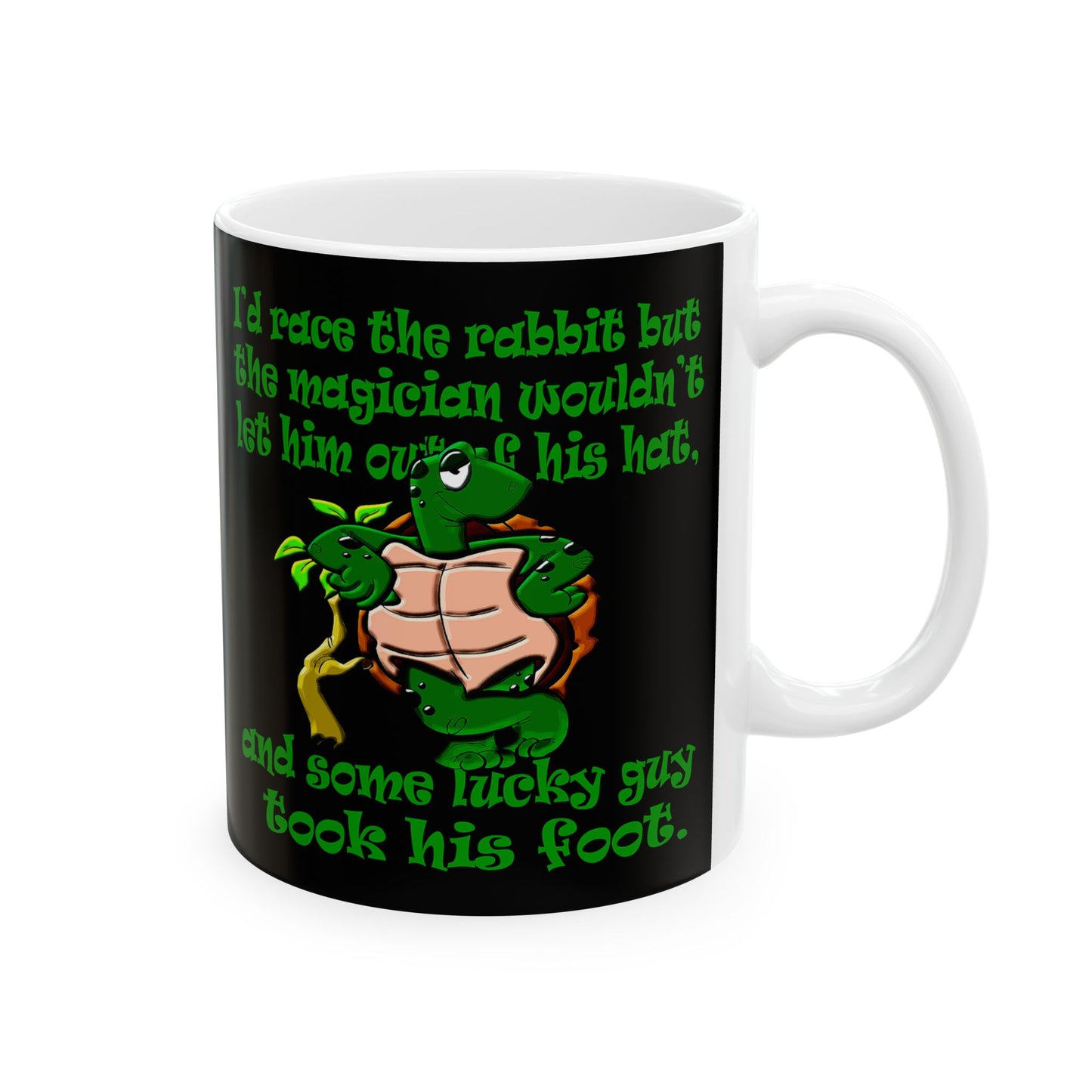 turtle race - White Mug (black)