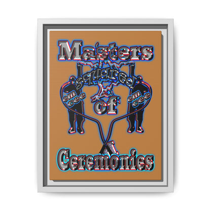 em cee squared - framed canvas art (light brown)