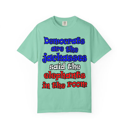 donkeys and elephants - Unisex Garment-Dyed T-shirt