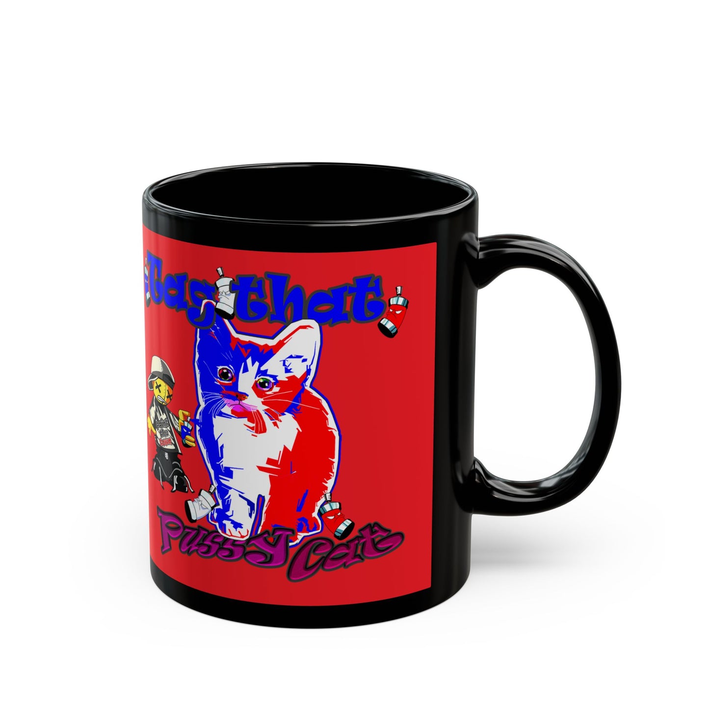 tag that - Black Mug (red)