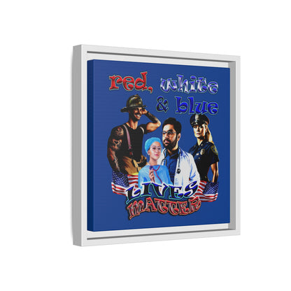 rw&b lives matter - framed canvas art (dark blue)