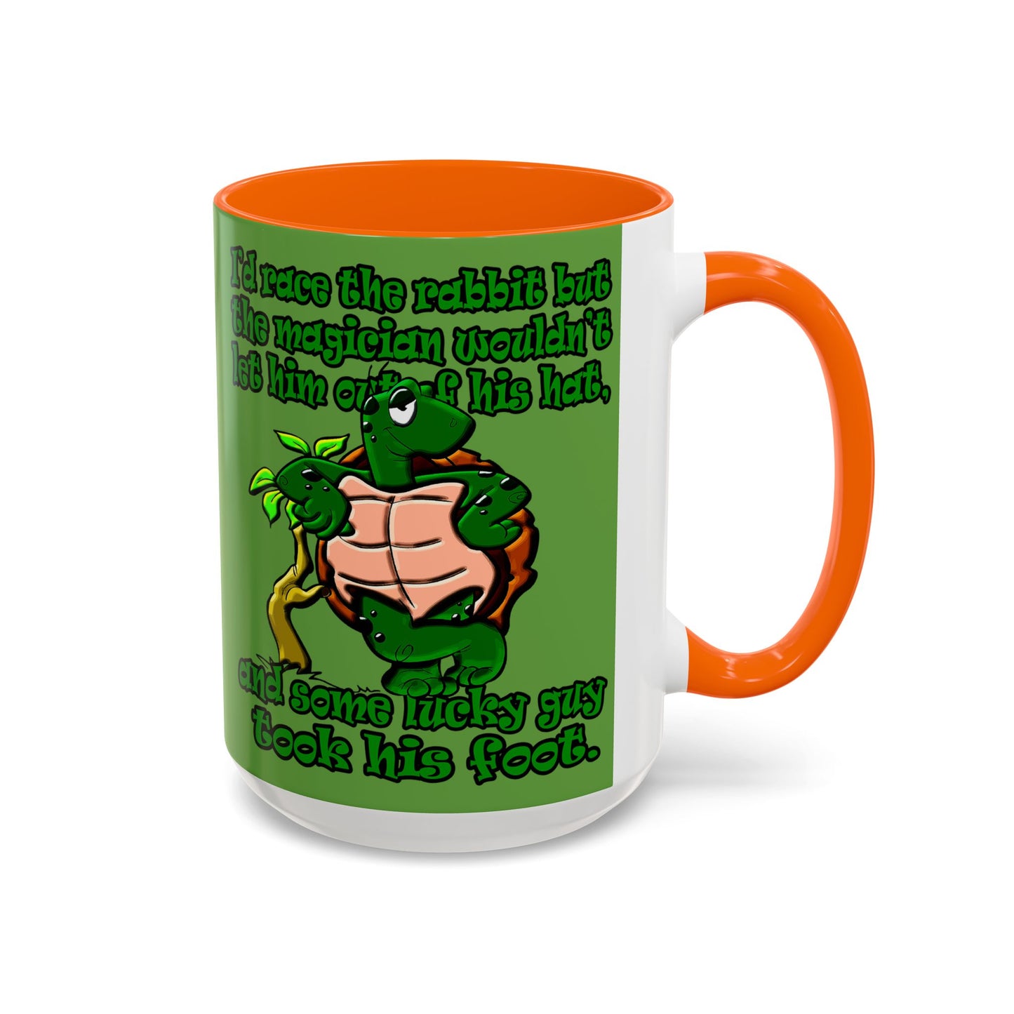 turtle race - Accent Mug (green)