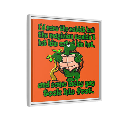 turtle race - framed canvas art (orange)