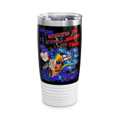 drop the beat - Ringneck Tumbler, 20oz (black)