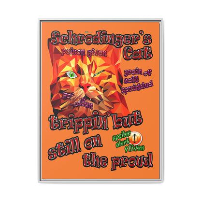 schrodinger's cat - framed canvas art (crusta)