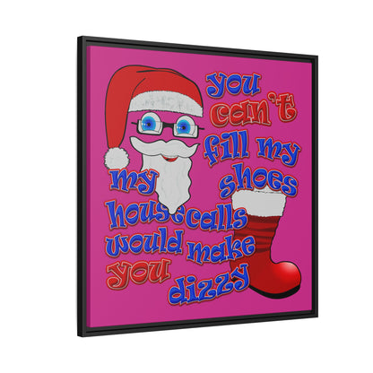 santa's shoes - framed canvas art (pink)