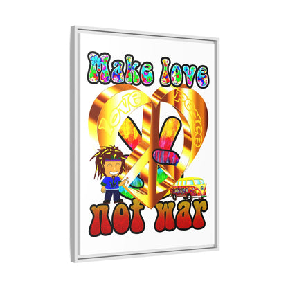 love peace - framed canvas art (white)