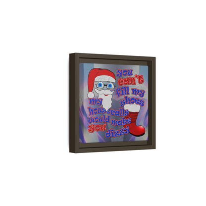 santa's shoes - framed canvas art (grey-pink wave)