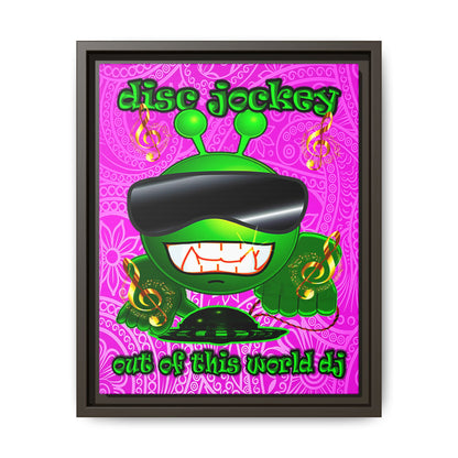disc jockey - framed canvas art (pink swirl)