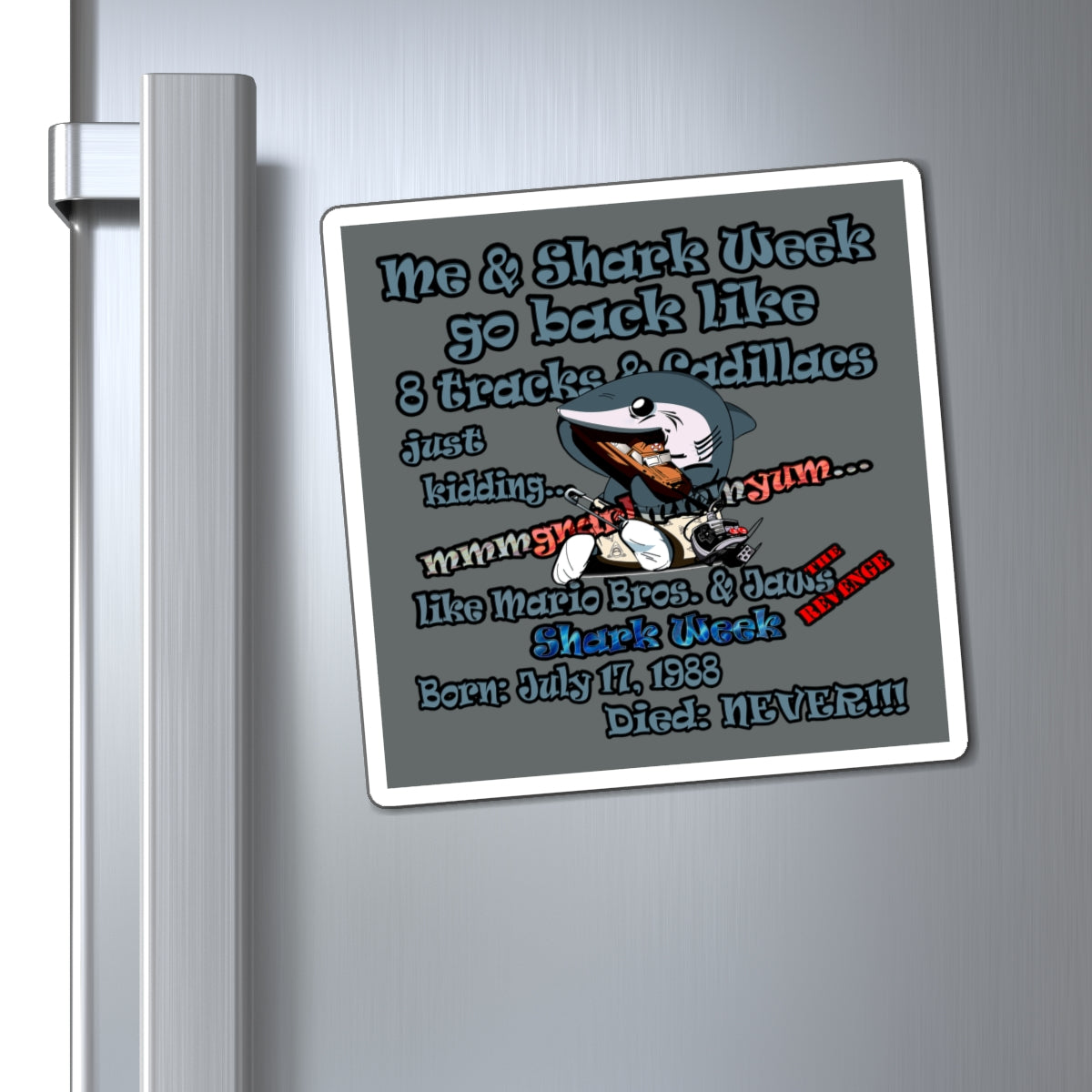 shark week - Magnets - (dark grey)