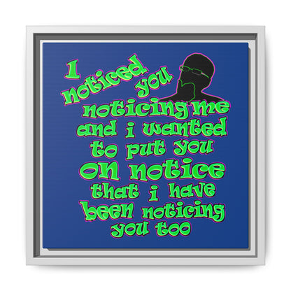 noticed you noticing - framed canvas art (dark blue)