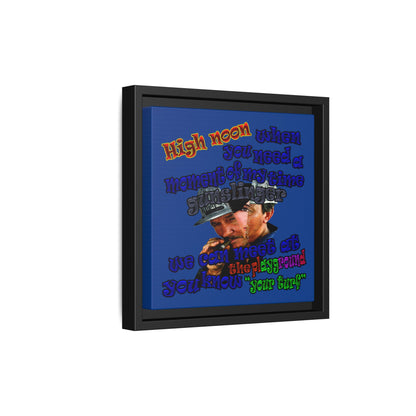 high noon - framed canvas art (dark blue)
