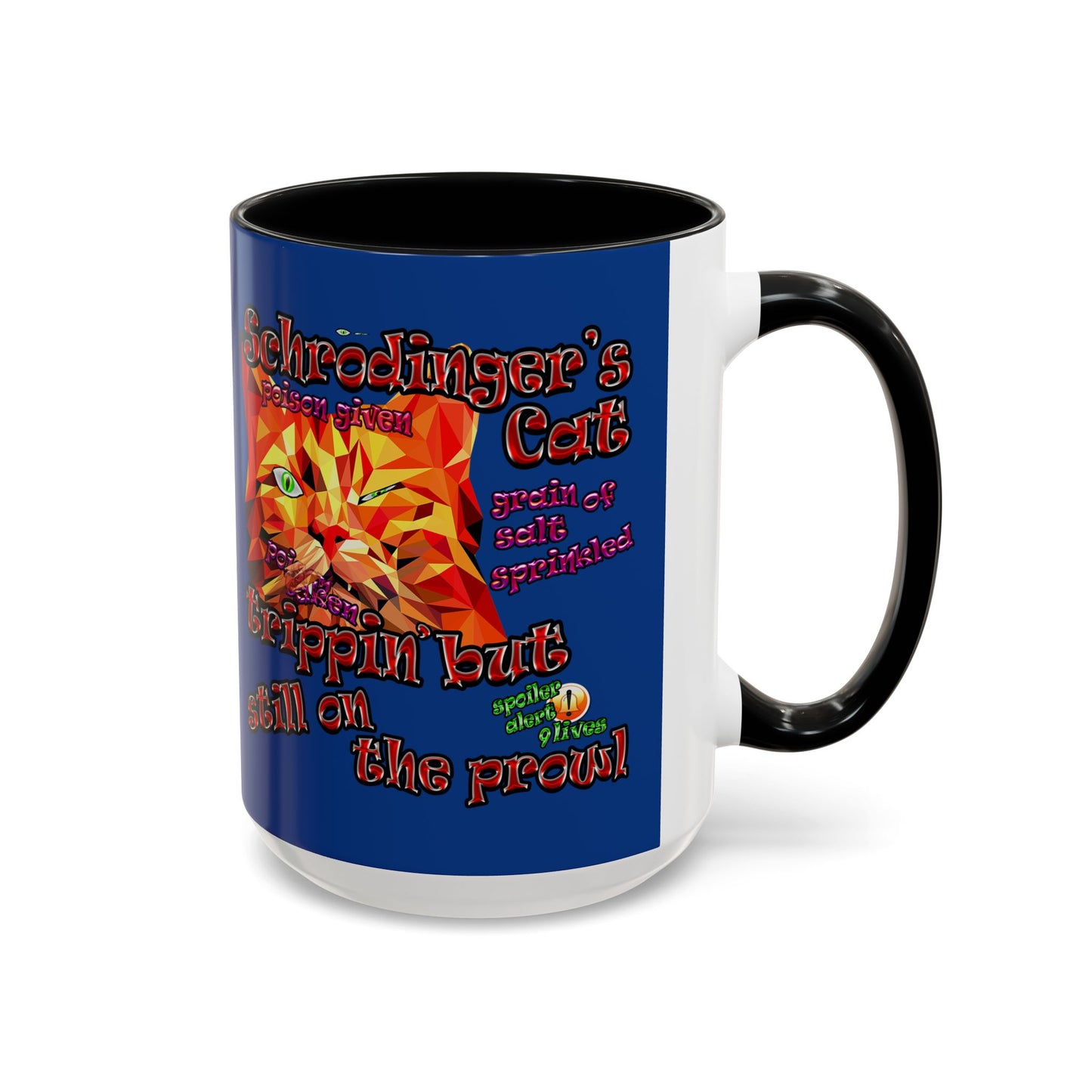 schrodinger's cat - Accent Mug (dark blue)