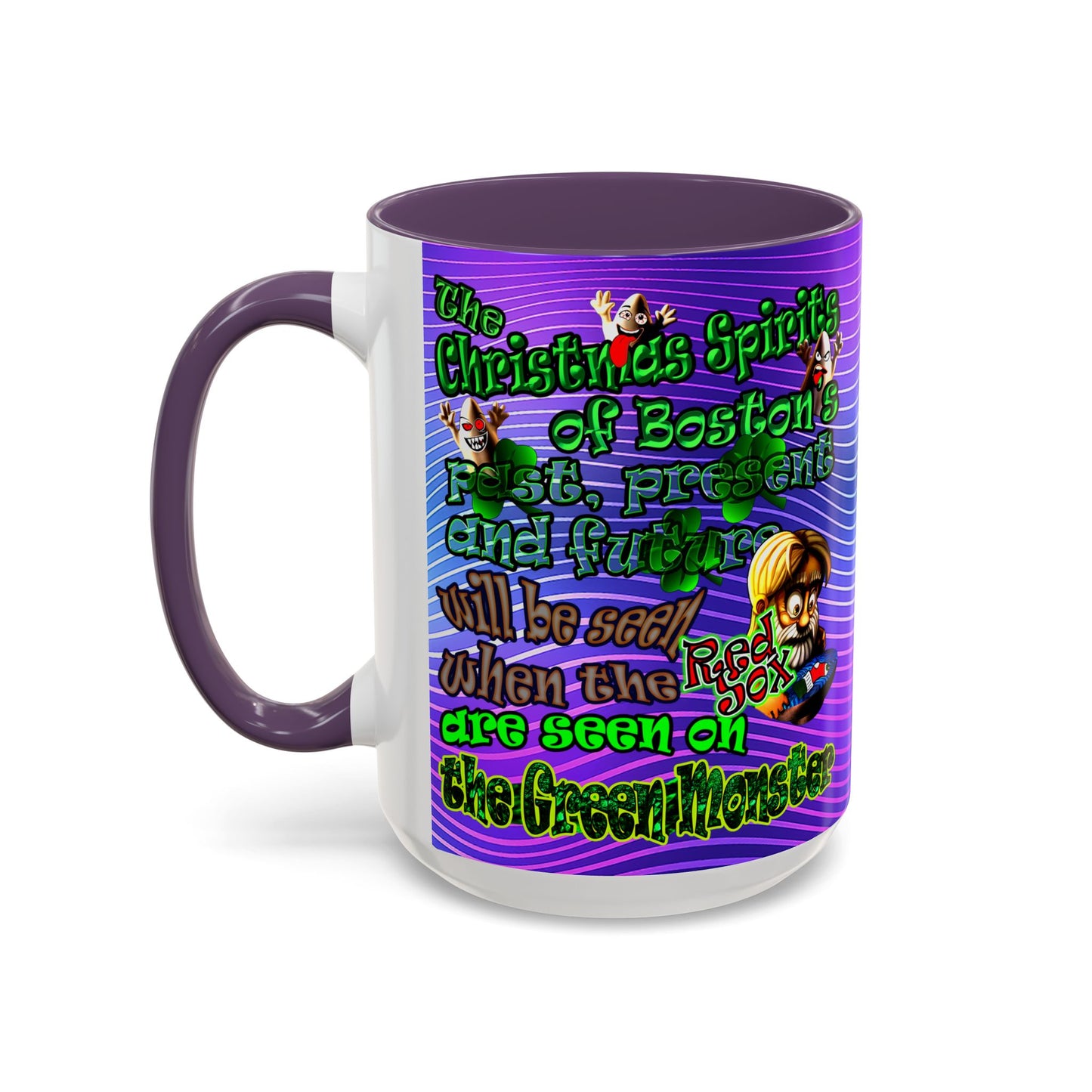 christmas spirits of boston - Accent Mug (purple wave)