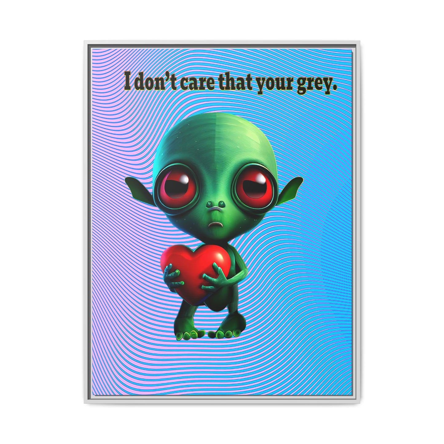 I don't care that your grey - framed canvas art (light blue-purple wave)