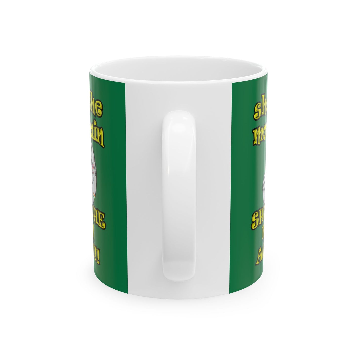 shoot the moon again - White Mug (dark green)