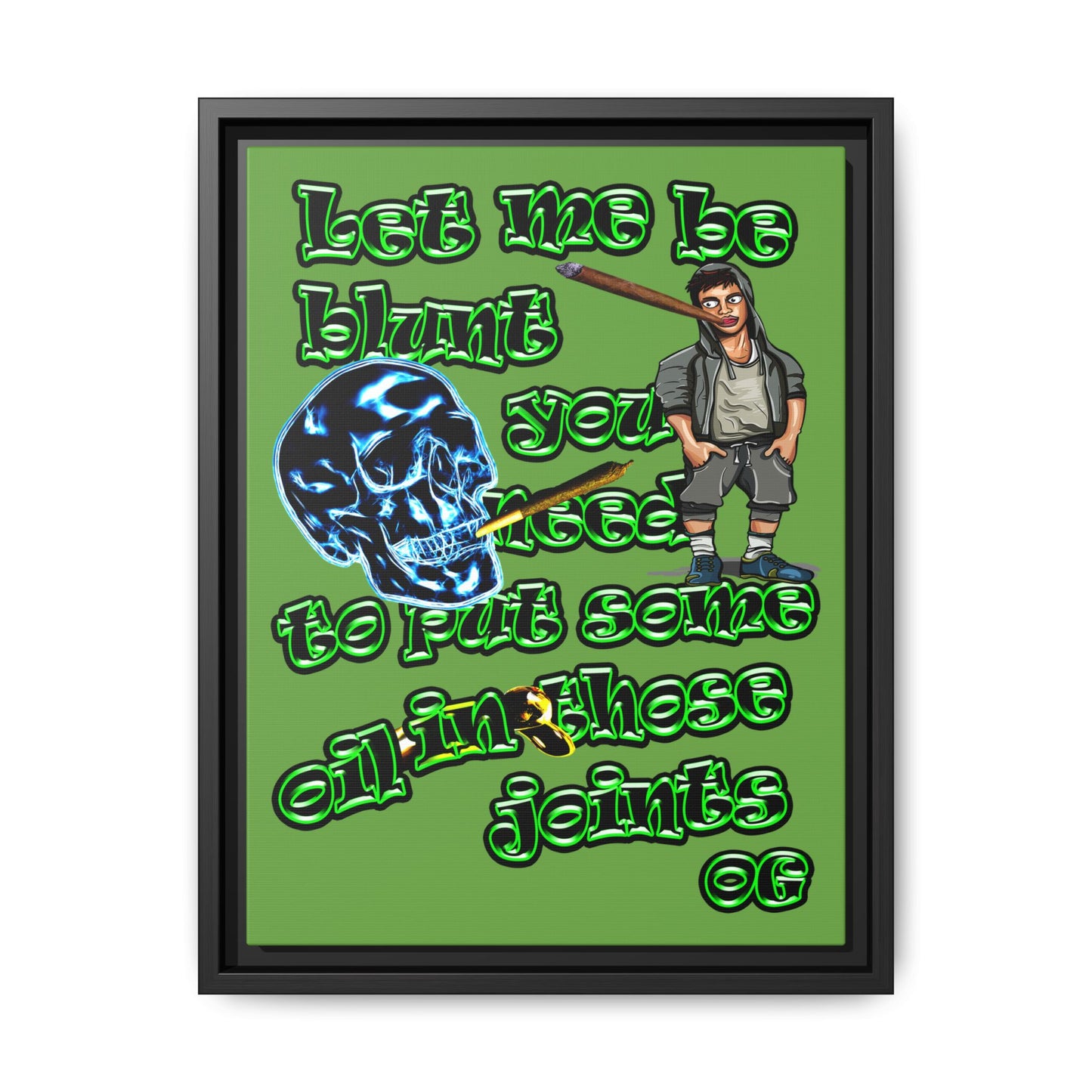 og - framed canvas art (green)
