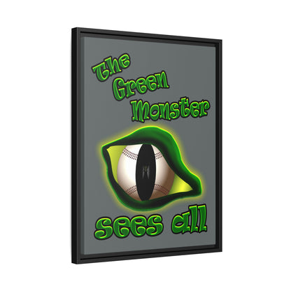 green monster - framed canvas art (dark grey)
