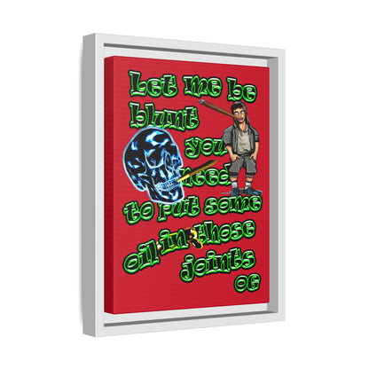 og - framed canvas art (dark red)