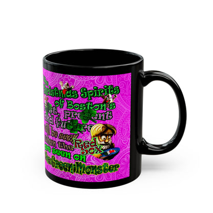 christmas spirits of boston - Black Mug (pink swirl)