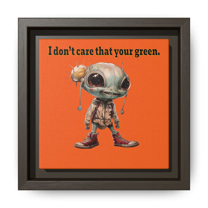 I don't care that your green - framed canvas art (orange)