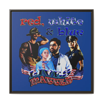 rw&b lives matter - framed canvas art (dark blue)