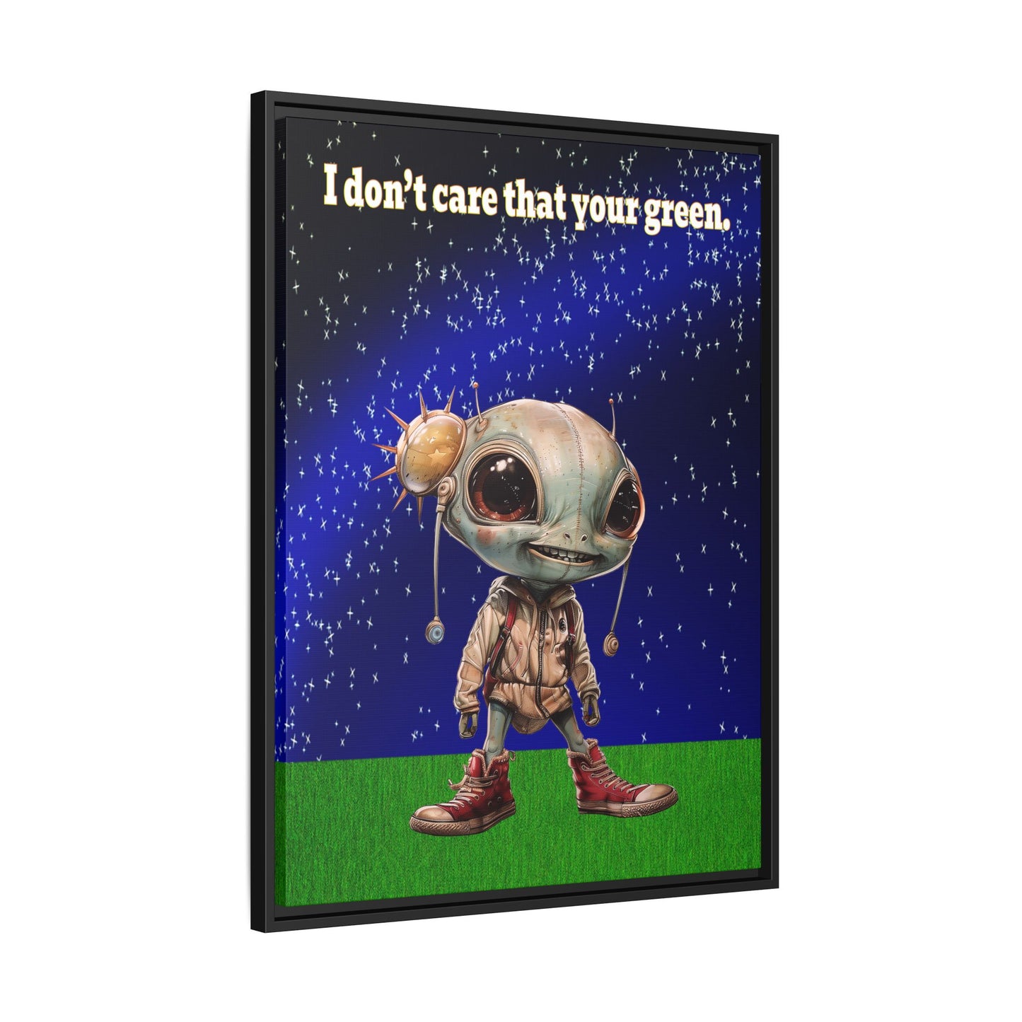 I don't care that your green - framed canvas art ('snoops' background)
