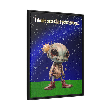 I don't care that your green - framed canvas art ('snoops' background)