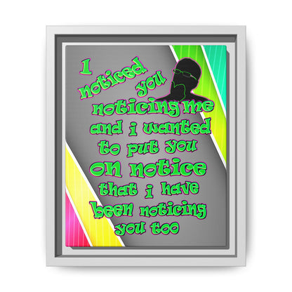 noticed you noticing - framed canvas art (rainbow split)