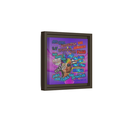 drop the beat - framed canvas art (purple-pink wave)