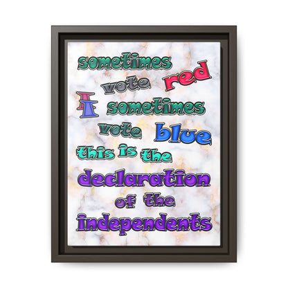 declaration of the independents - framed canvas art (white marble)