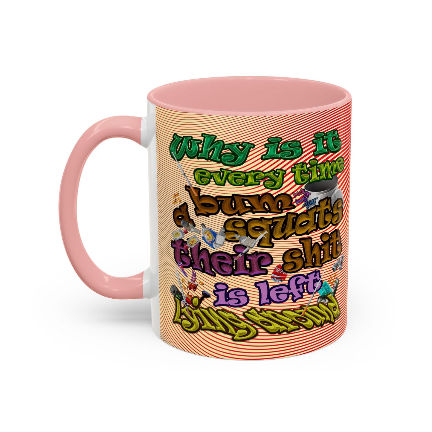 the bum's shit - Accent Mug (yellow-orange wave)