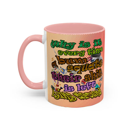 the bum's shit - Accent Mug (yellow-orange wave)