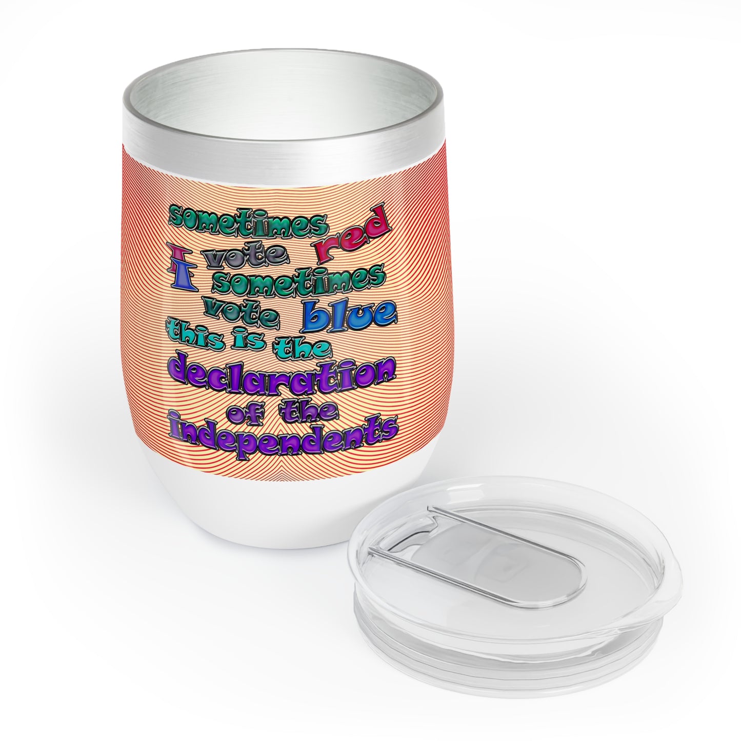 declaration of the independents - Chill Wine Tumbler (yellow-orange wave)