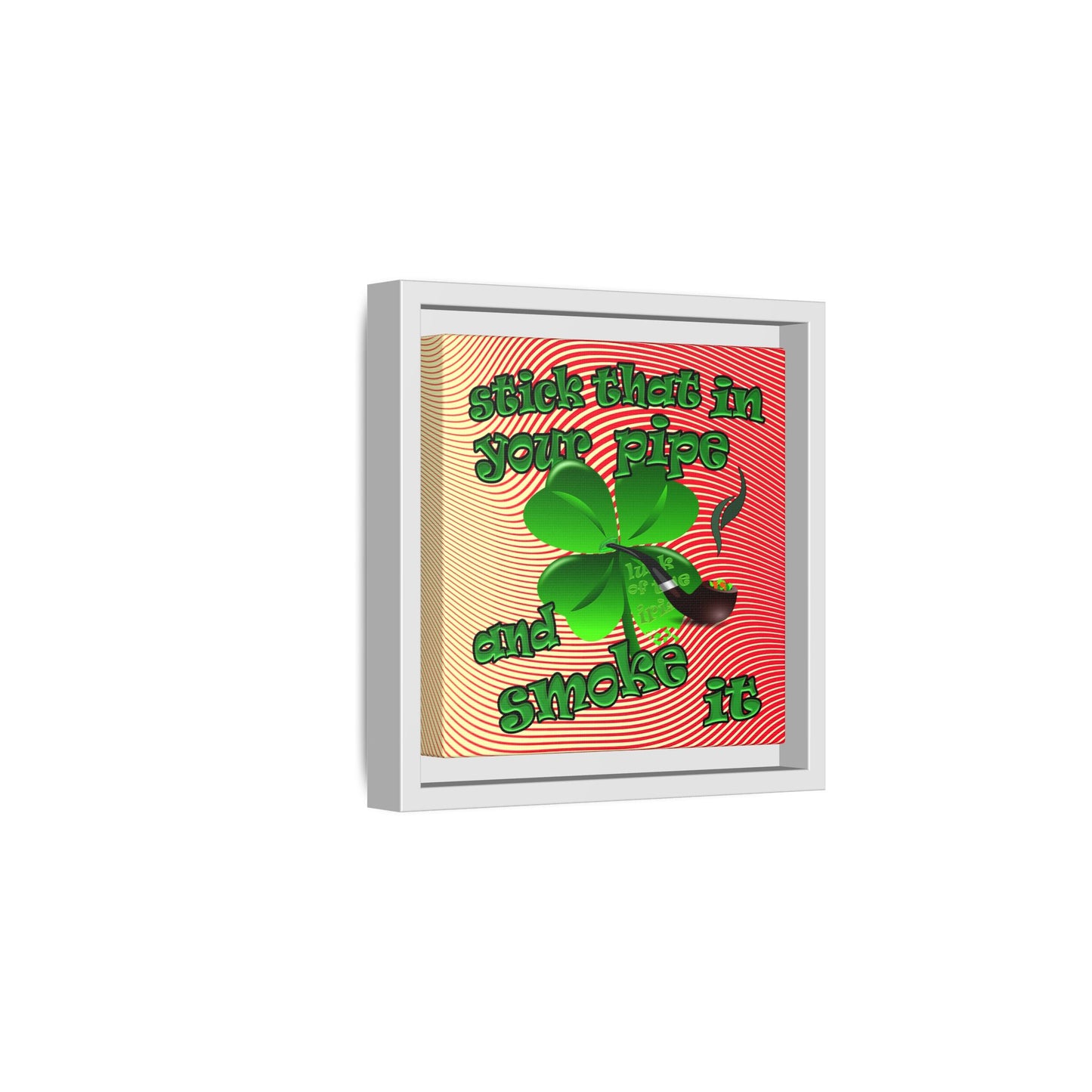 stick that in your pipe and smoke it - framed canvas art (yellow-orange wave)