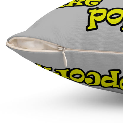 popping like popcorn - Spun Polyester Square Pillow - (light grey)