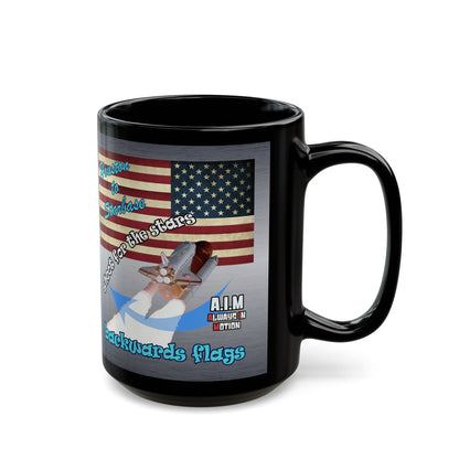 shoot for the stars - Black Mug (brushed nickel)